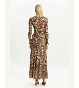 Bardot Lea Printed Mesh Midi Dress in Brown Leopard Size 10/M for rent on The Volte - image 3