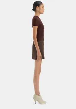 Sir The Label Sandrine Button Mini Skirt Brown Size 4  for rent on The Volte - image 2