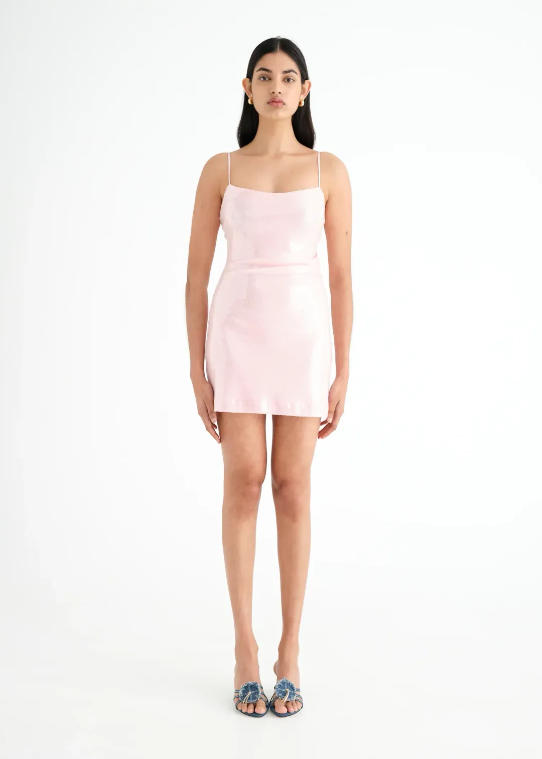 Benni Juliano Sequin Mini Dress Candy Floss Pink Size AU 10 for rent on The Volte - main image