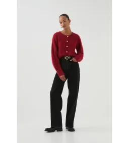 Aje Celine Fluffy Cardigan Lychee Red Size 12/L for rent on The Volte - image 2
