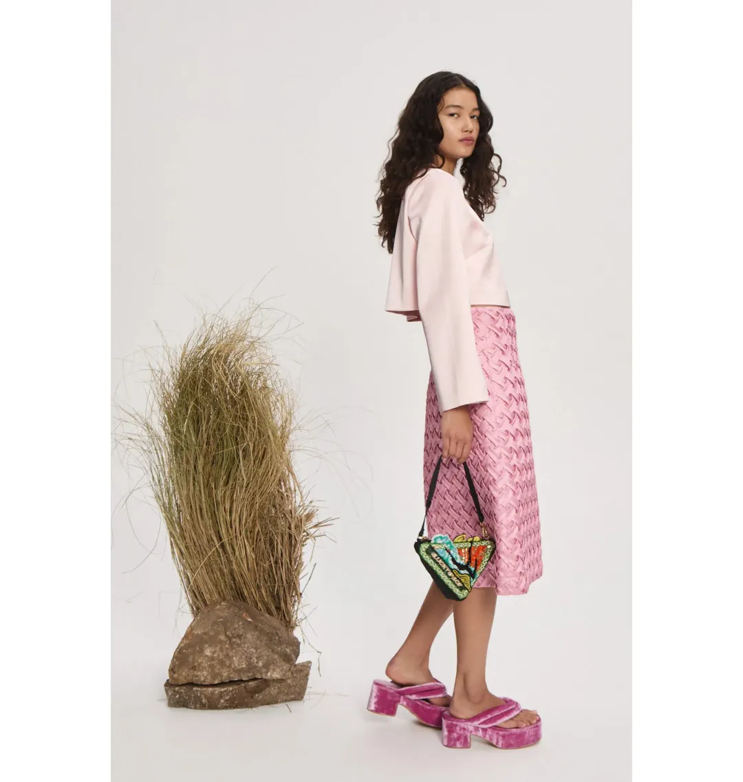 Alemais Inez Skirt & Cindy Embellished Exclusive Top Pink Size AU 14 for rent on The Volte - main image
