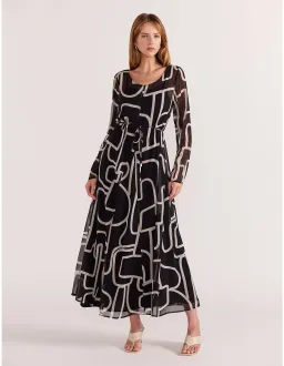 Staple The Label Vento Maxi Dress Black Print Size 6/XS for rent on The Volte - image 1