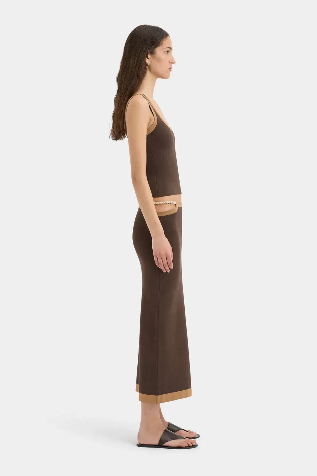Sir The Label Salvador Tank and Midi Set Biscotti Size S / Size AU 6 for rent on The Volte - main image