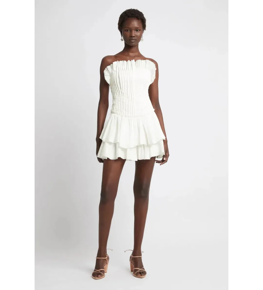 Aje Utopia Mini Dress White Size 10  for rent on The Volte - main image
