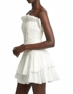 Aje Utopia Mini Dress White Size 10  for rent on The Volte - image 4