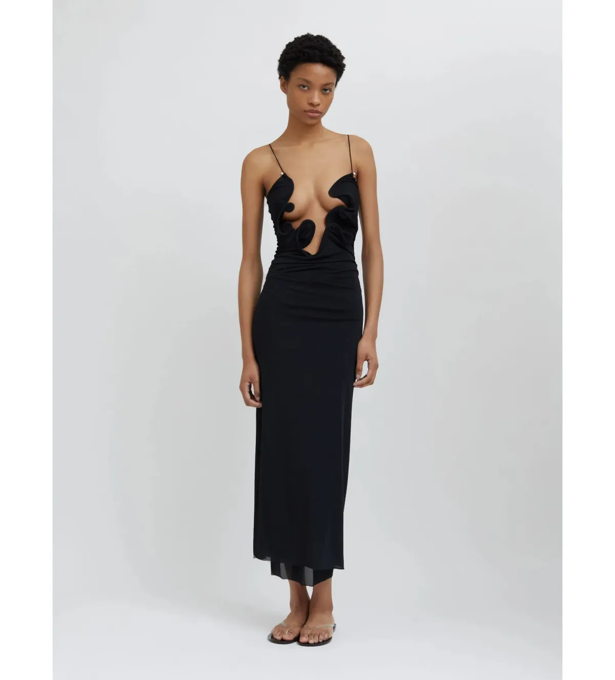 Christopher Esber Molded Venus Maxi Dress Black Size AU 6  for rent on The Volte - main image