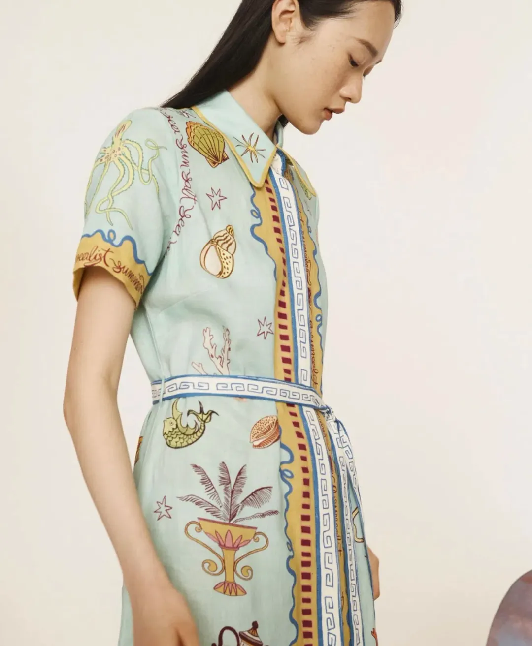 Alemais Surrealist Summer Shirtdress Size 16 for rent on The Volte - main image