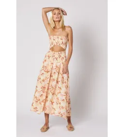 Winona Flourish Shirred Midi Dress in Multi Size XXS / Size AU 4 for rent on The Volte - image 1