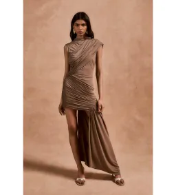 De La Vali Ravenna Mini Dress Taupe Size 12 for rent on The Volte - image 1