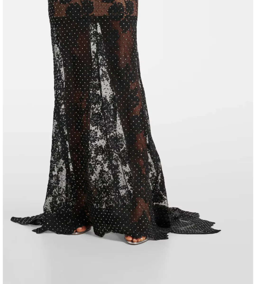 Self Portrait Rhinestone Embellished Sheer Gown Size XXS/AU 4 for rent on The Volte - main image