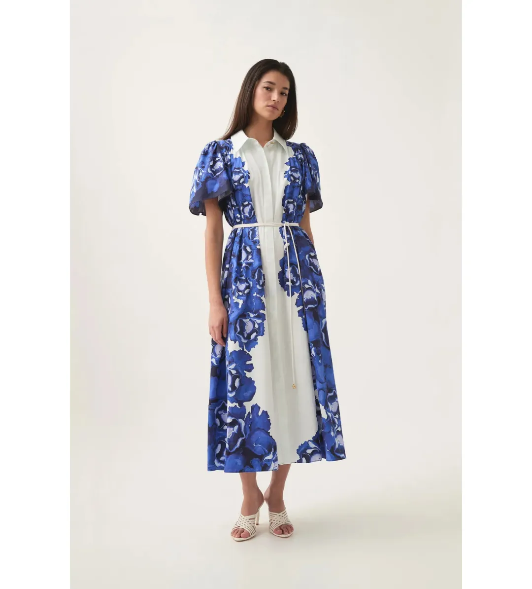 Aje Fernanda Midi Dress in Boldly Blooming Cobalt Size 6 for rent on The Volte - main image