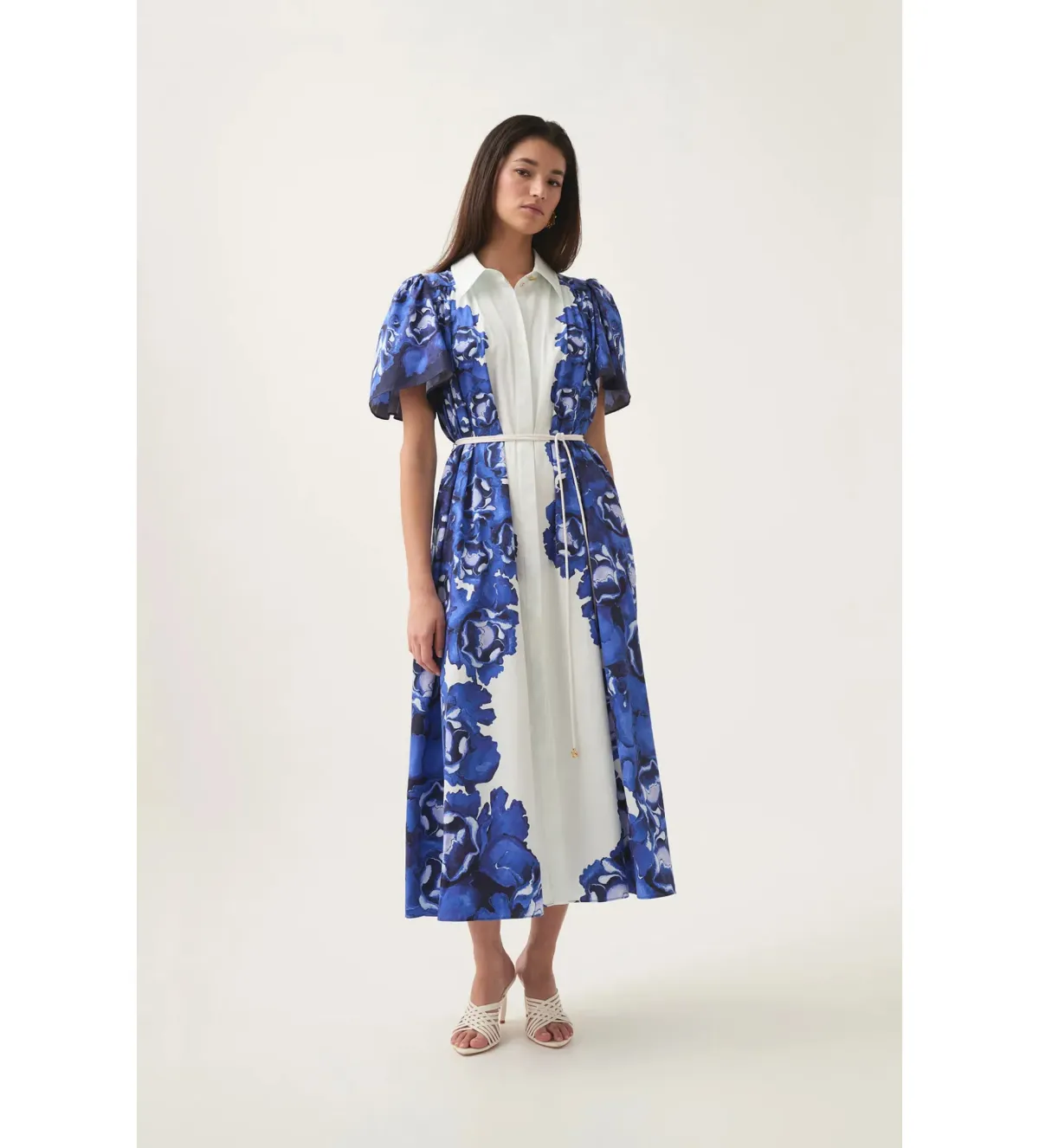 Aje Fernanda Midi Dress in Boldly Blooming Cobalt Size 6 for rent on The Volte - main image