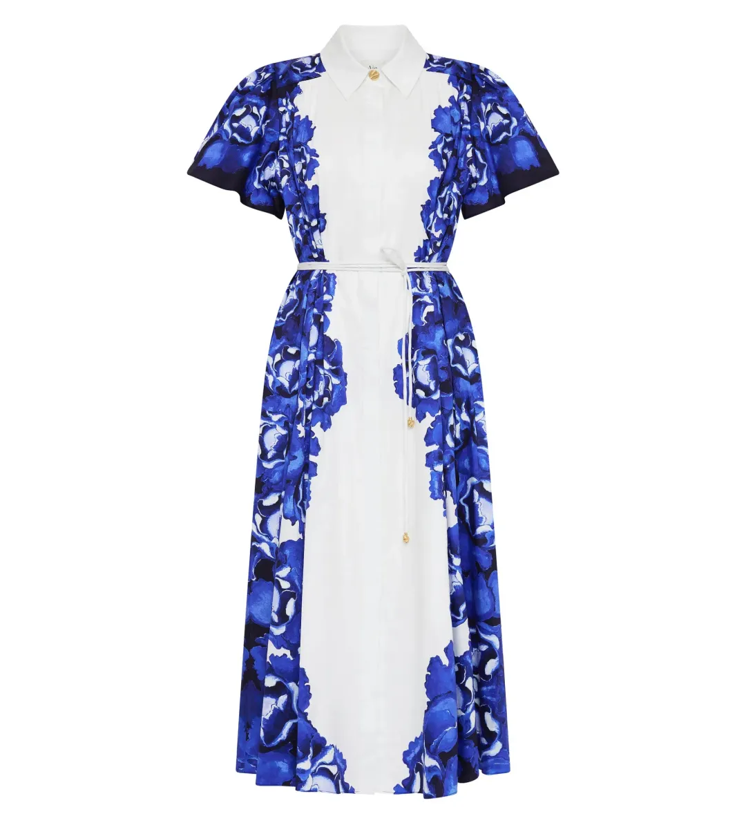 Aje Fernanda Midi Dress in Boldly Blooming Cobalt Size 6 for rent on The Volte - main image