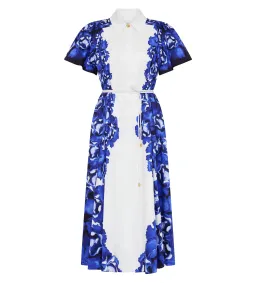 Aje Fernanda Midi Dress in Boldly Blooming Cobalt Size 6 for rent on The Volte - image 4