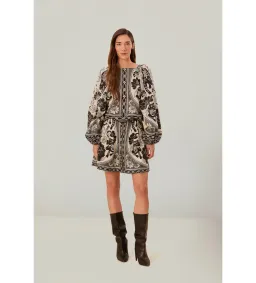 Farm Rio Flower Leopards Long Sleeve Blouse in Off-White Size L/Au 16  for rent on The Volte - image 1
