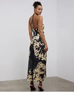 Camilla & Marc Kairi Midi Dress in Black Print Size 8 for rent on The Volte - image 2