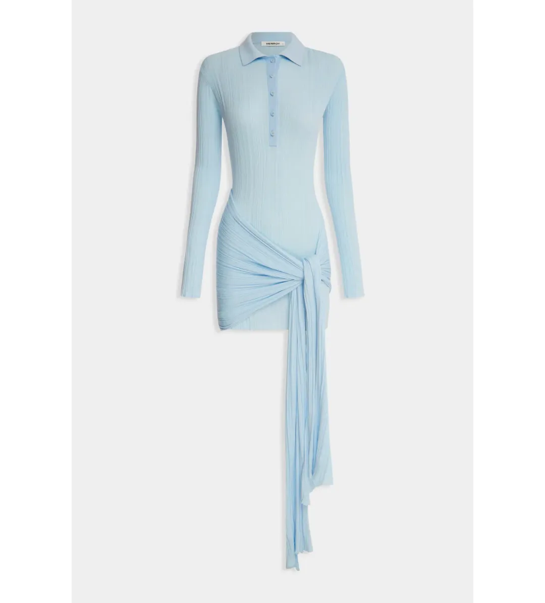 Venroy Collared Knit Mini Dress Powder Blue Size S/AU 8 for rent on The Volte - main image