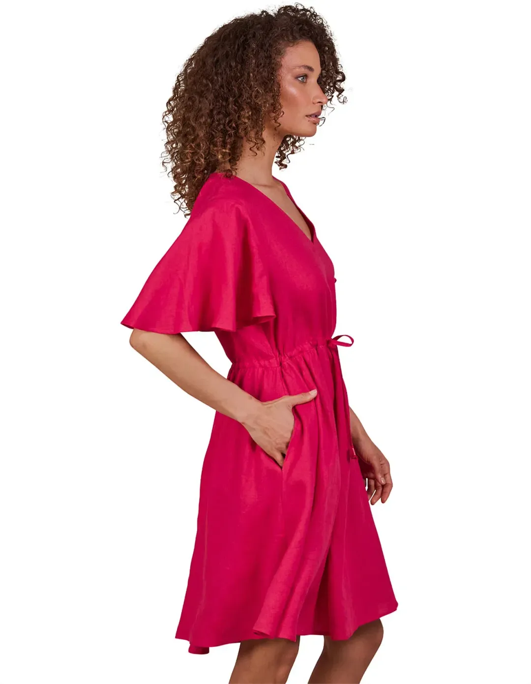eb&ive Halcyon Tie Dress Raspberry Size AU 8 for rent on The Volte - main image
