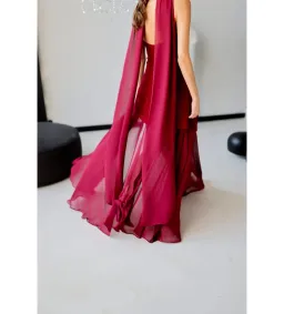 Matters Store Monaco Maxi Dress with Scarf Burgundy Size AU 8  for rent on The Volte - image 5