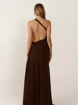 Ance Giria Gaia Gown Brown Maxi Size AU 12  for rent on The Volte - image 2