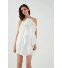 Aje Pandorea Layered Mini Dress Ivory Size AU 14 for rent on The Volte - image 4
