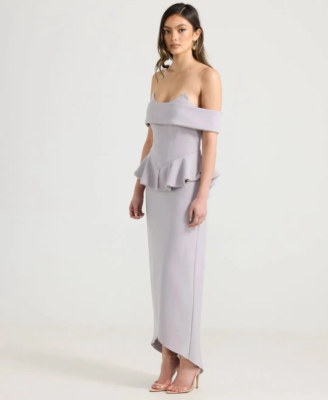 Derma Department Zendaya Gown Grey Mauve Size 16 for rent on The Volte - main image