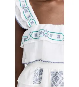 Innika Choo Cross Stitch Layer Mini Dress White Print Size AU 8 for rent on The Volte - image 4