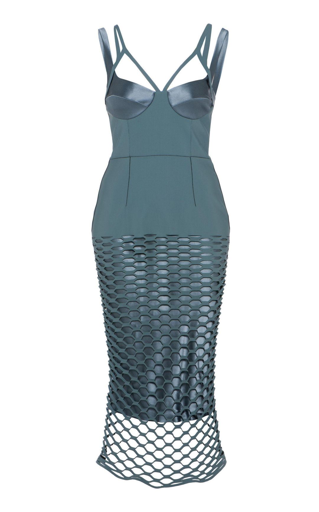Dion Lee Honeycomb Perforated Dress Blue Size 8 for rent on The Volte - main image