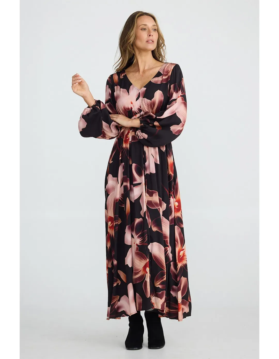 Brave + True Sunshine Midi Dress Night Orchid Size AU 12 for rent on The Volte - main image