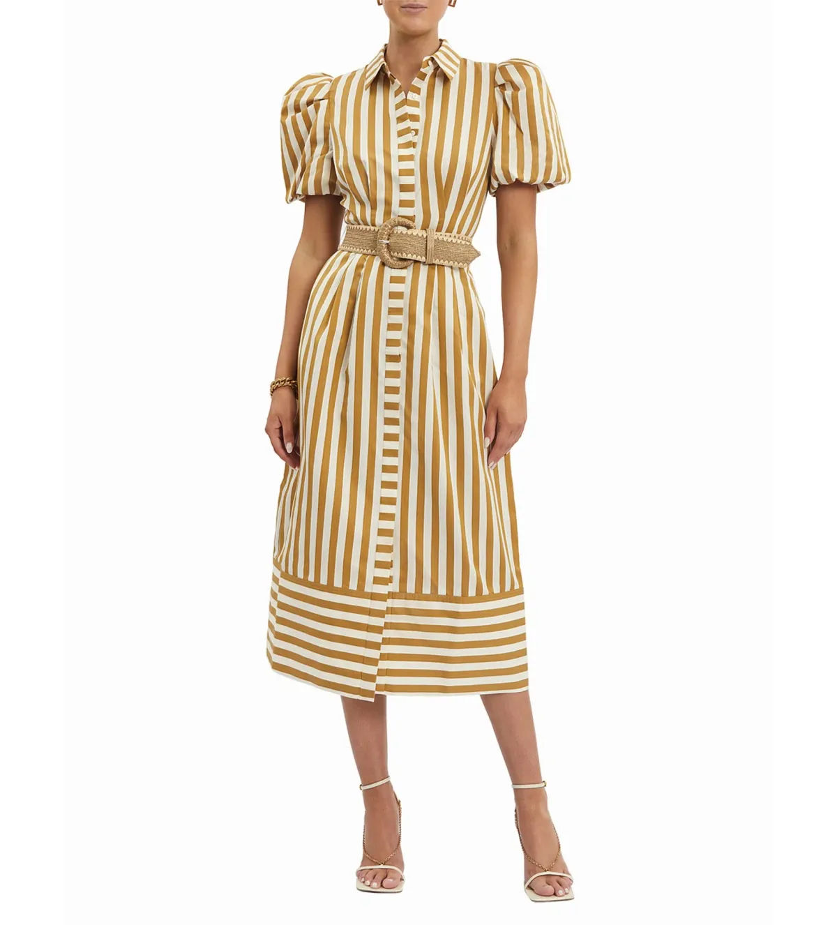 Rebecca Vallance Lucas Shirt Midi Dress Print Size 14  for rent on The Volte - main image