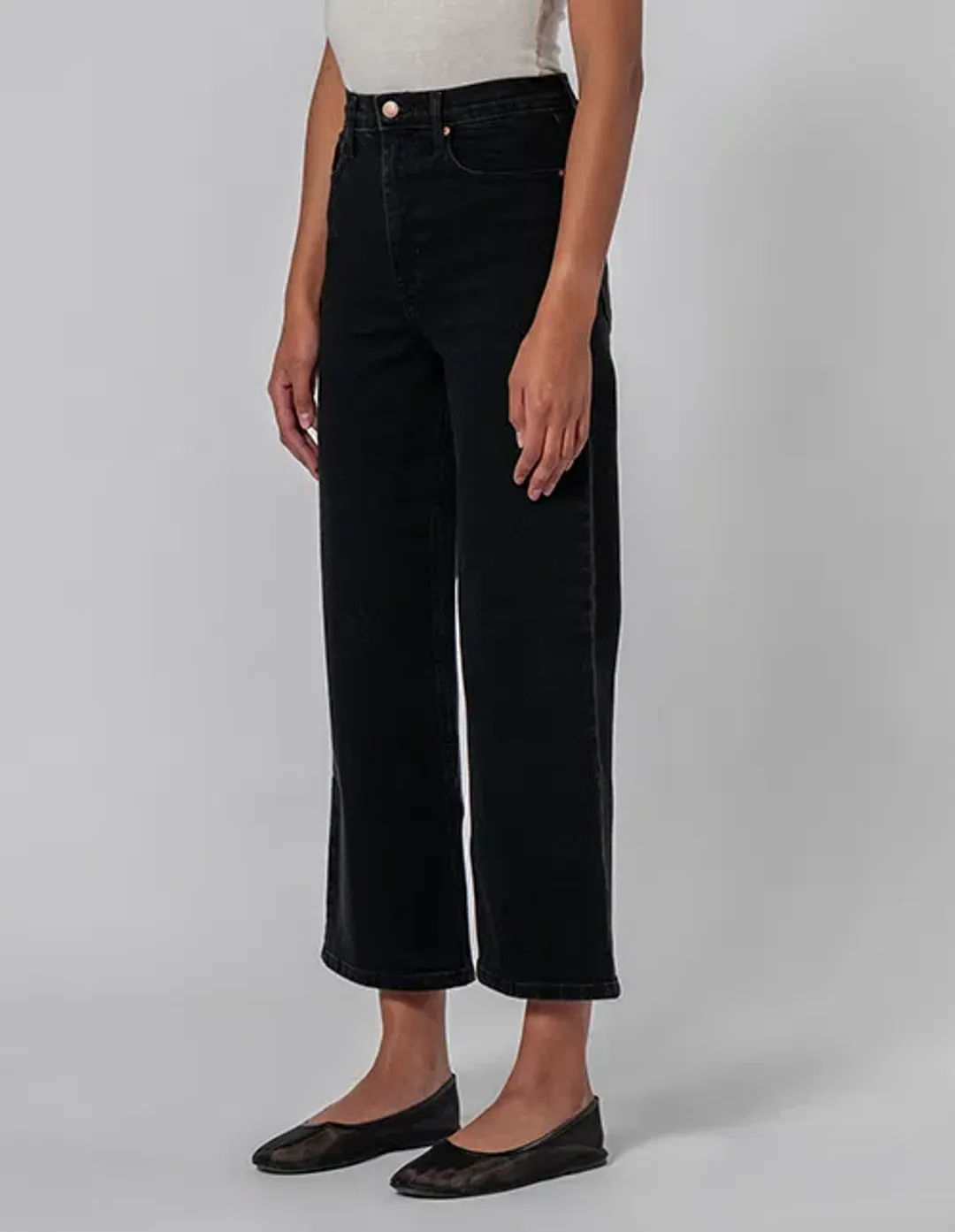 Nobody Denim Milla Wide Leg 32" Long Jean Black Size AU 14 for rent on The Volte - main image