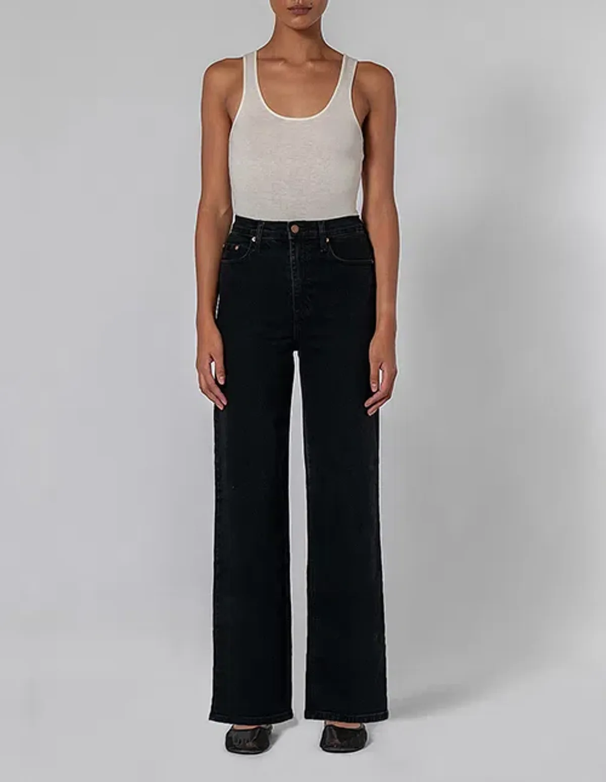 Nobody Denim Milla Wide Leg 32" Long Jean Black Size AU 14 for rent on The Volte - main image