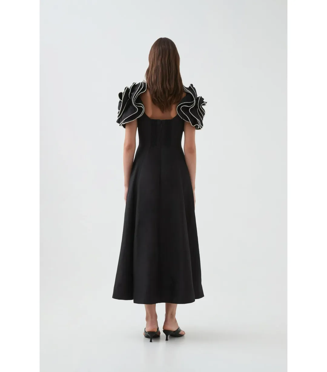 Aje Twyla Midi Dress Black Size AU 12 for rent on The Volte - main image