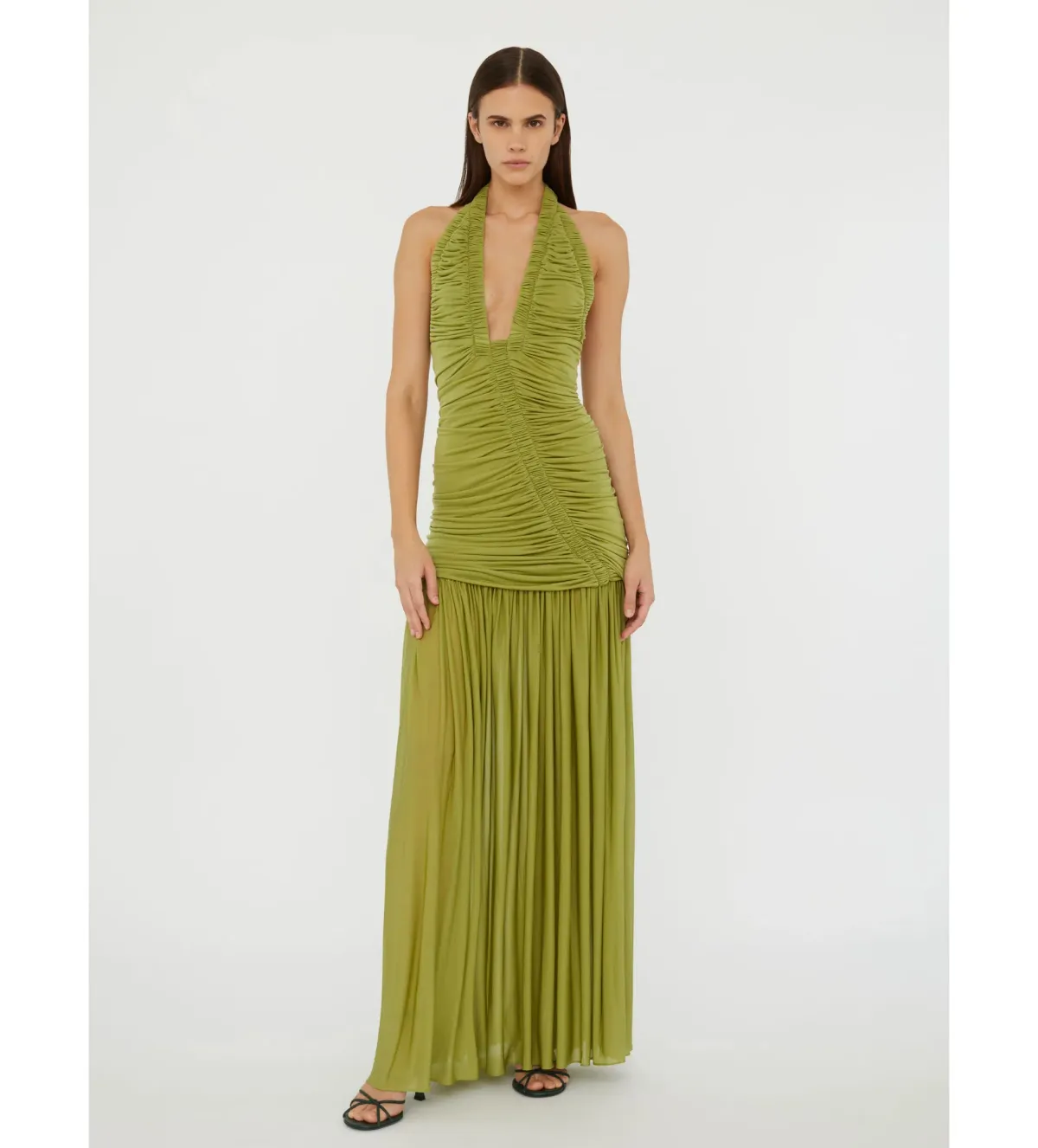 Christopher Esber Orion Gown in Green Olive Size S / AU 8 for rent on The Volte - main image