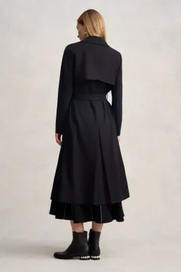 Blue Illusion Ponte Trench Coat in Black Size S / AU 10 for rent on The Volte - image 2