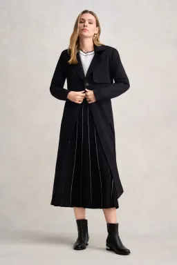 Blue Illusion Ponte Trench Coat in Black Size S / AU 10 for rent on The Volte - image 1
