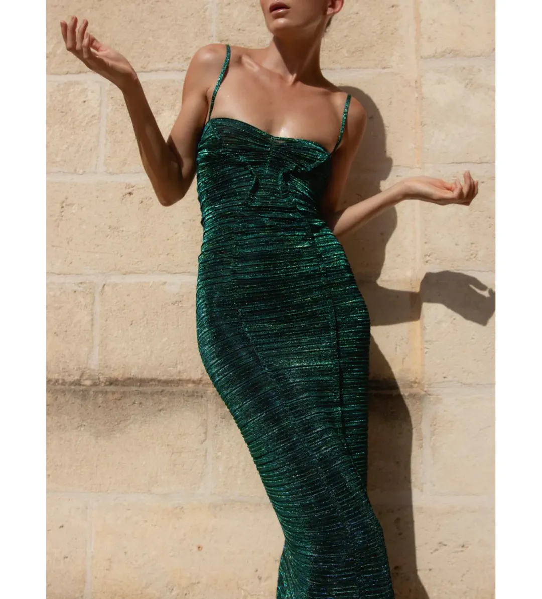 Georgia Hardinge Element Maxi Dress Bottle Green Size AU 10 for rent on The Volte - main image