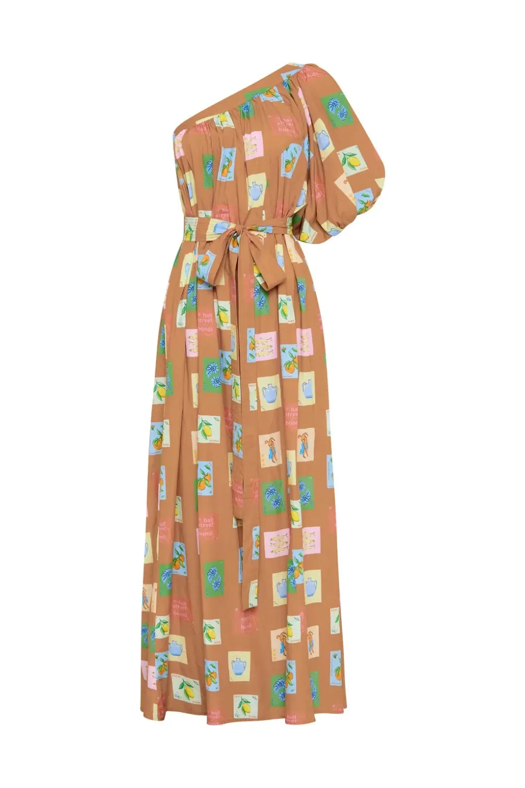 Palm Noosa Lotus Maxi Dress in Brown Print Size 12  for rent on The Volte - main image