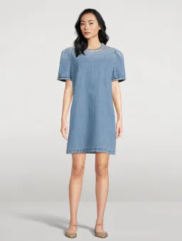 Zimmermann Crush Embellished Denim Mini Dress Blue Moon Size 0 / AU 8 for rent on The Volte - image 1