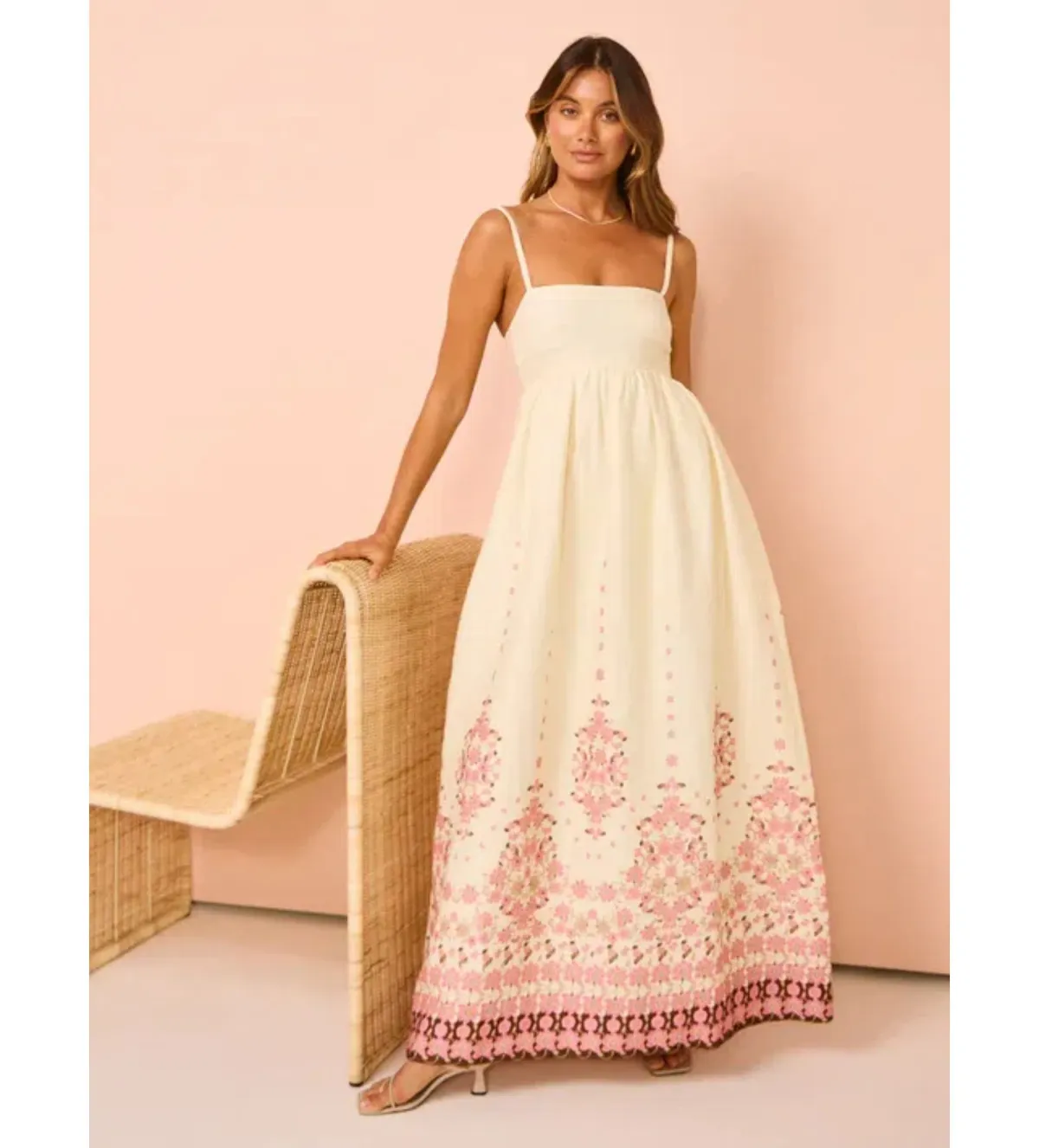 Hansen & Gretel Akacia Maxi Dress Cream Empress In Size 8/S for rent on The Volte - main image