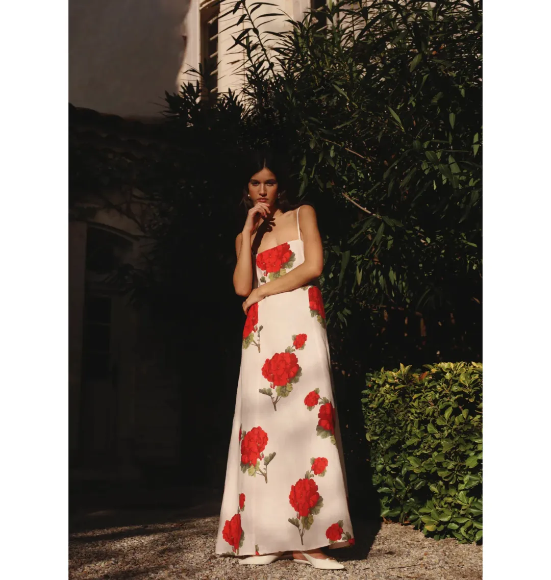 Morton Mac Camilla Dress in Crimson Ivy Size S / AU 8  for rent on The Volte - main image