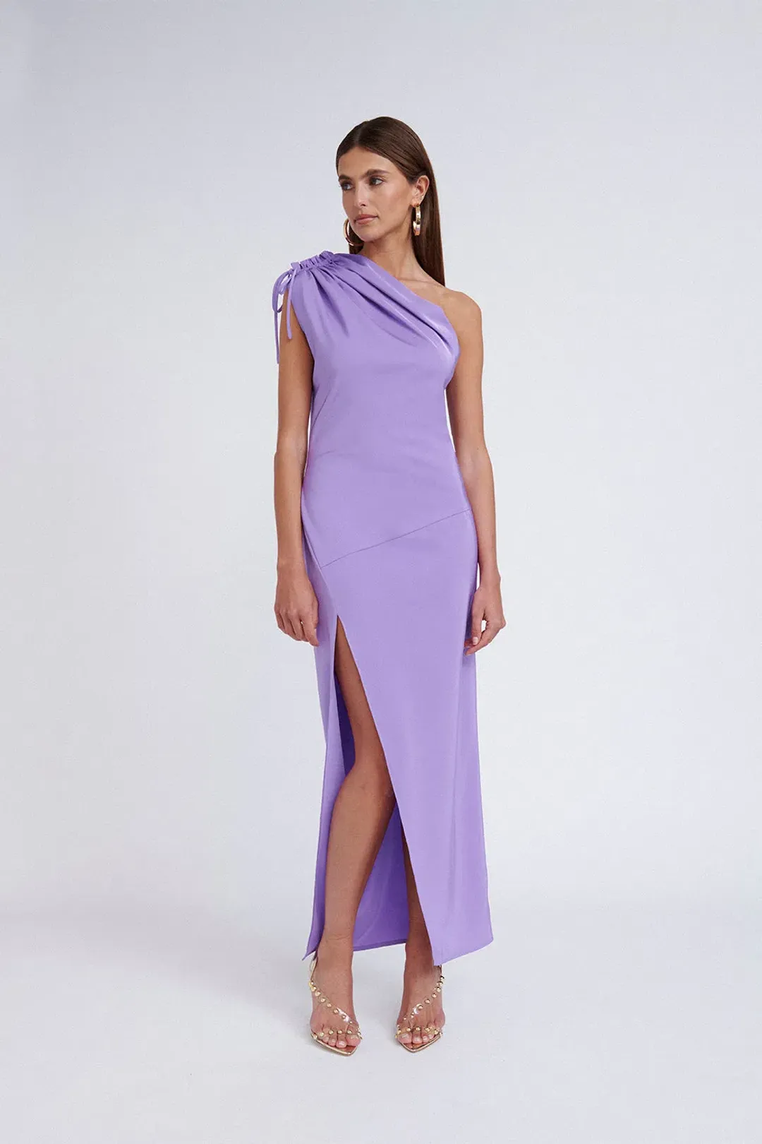 By Johnny Jasmine One Shoulder Maxi Dress in Purple Size 8 for rent on The Volte - main image
