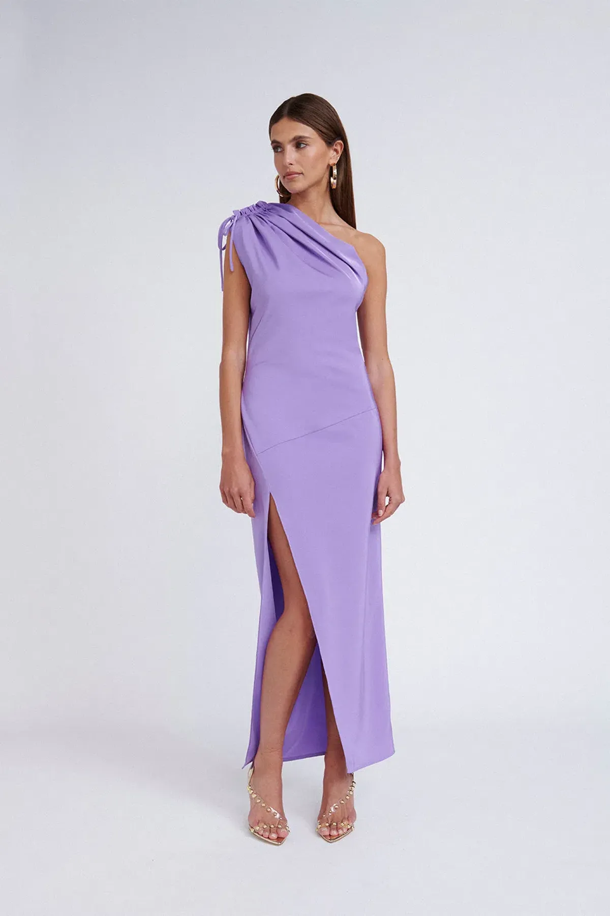 By Johnny Jasmine One Shoulder Maxi Dress in Purple Size 8 for rent on The Volte - main image