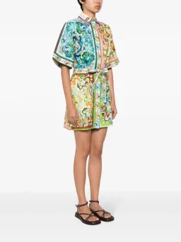 Alemais Dreamer Mini Shirt Dress Multi Print Size 10 for rent on The Volte - image 2