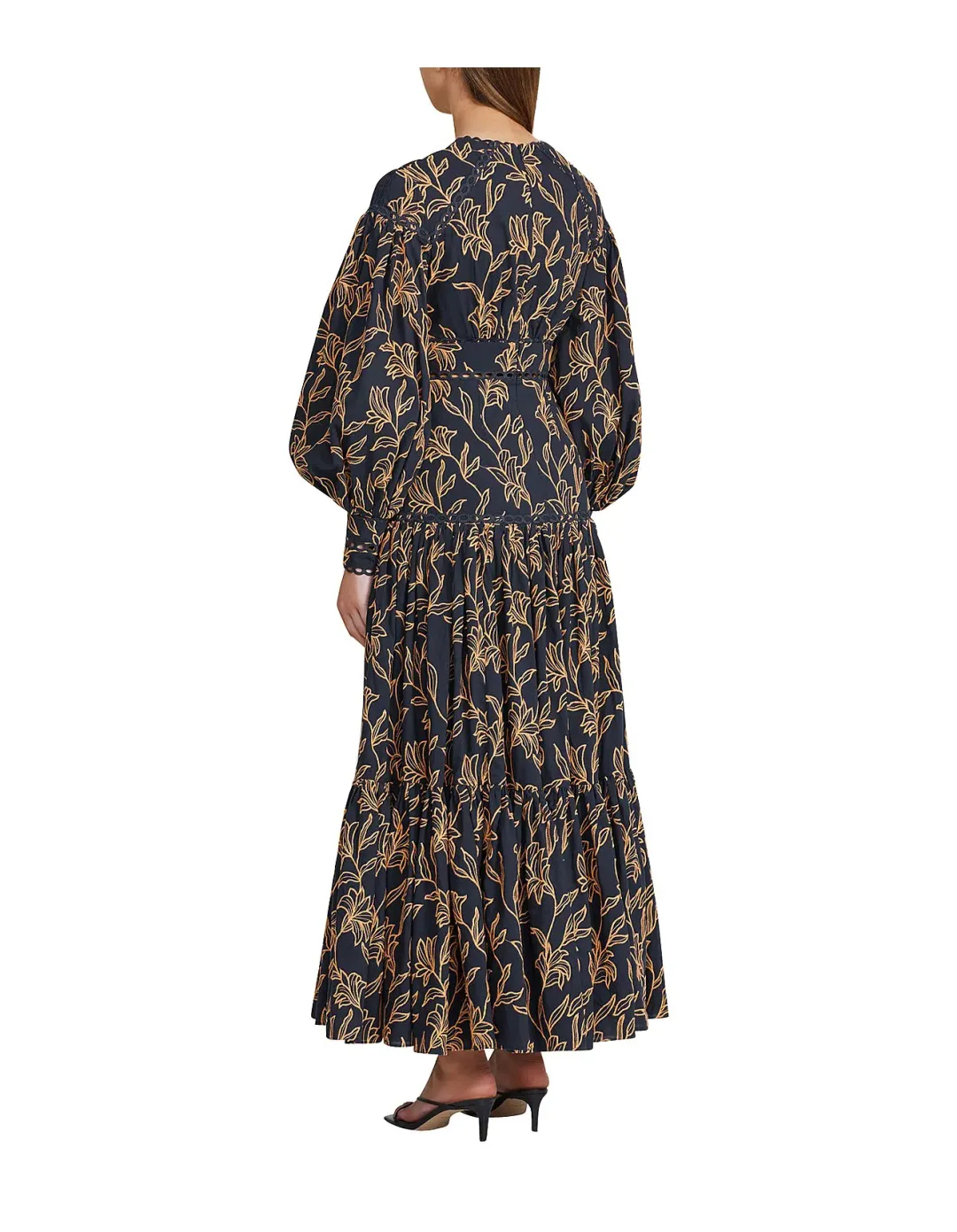 Acler Hender Lace Cotton Dress Black Print Size 4  for rent on The Volte - main image