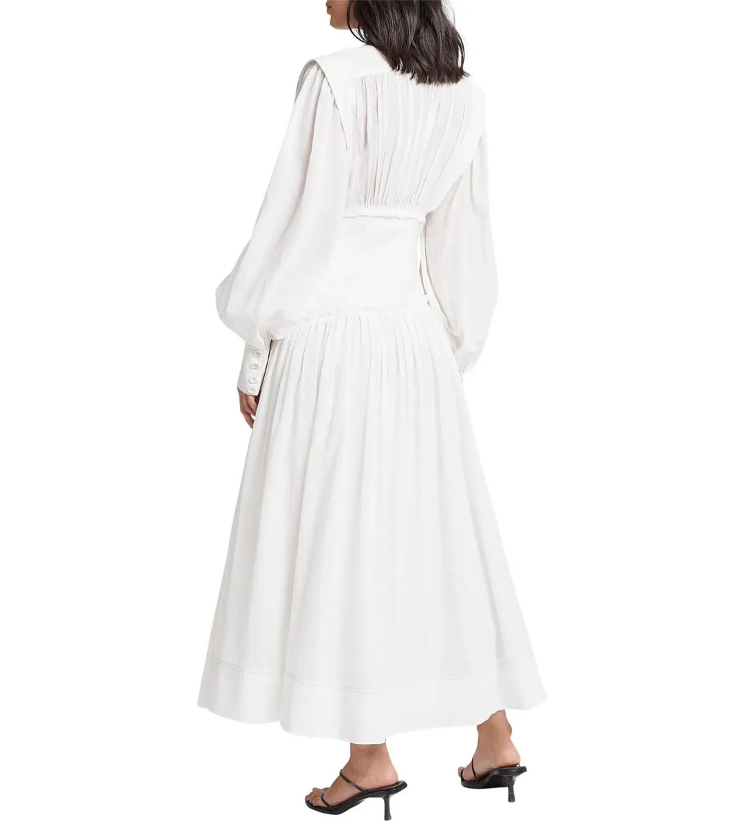 Aje Utopia Long Sleeve Maxi Dress White Size 8 for rent on The Volte - main image