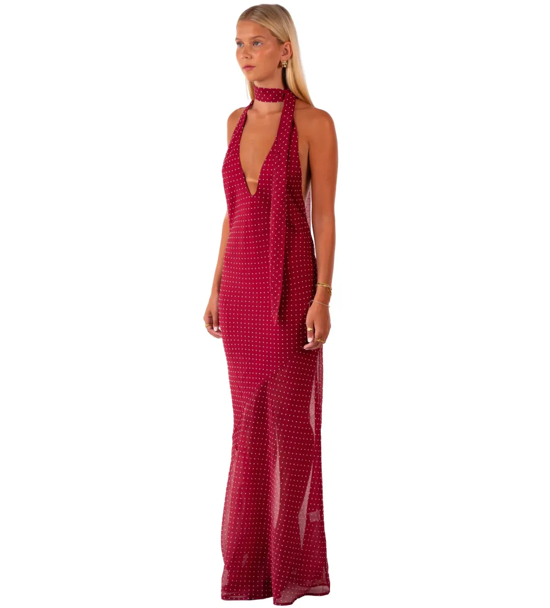 I am Delilah Jasmine Maxi Dress in Wine Size XS / AU 6 for rent on The Volte - main image