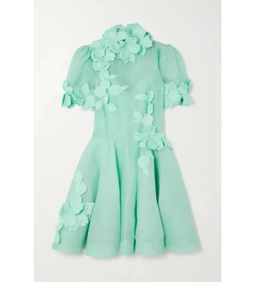 Zimmermann	High Tide Lift Off Flower Mini Dress Mint Size 3/Au 14  for rent on The Volte - main image