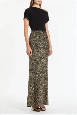 Carla Zampatti Bronze Crushed Sequin Column Skirt Size AU 12 for rent on The Volte - image 3