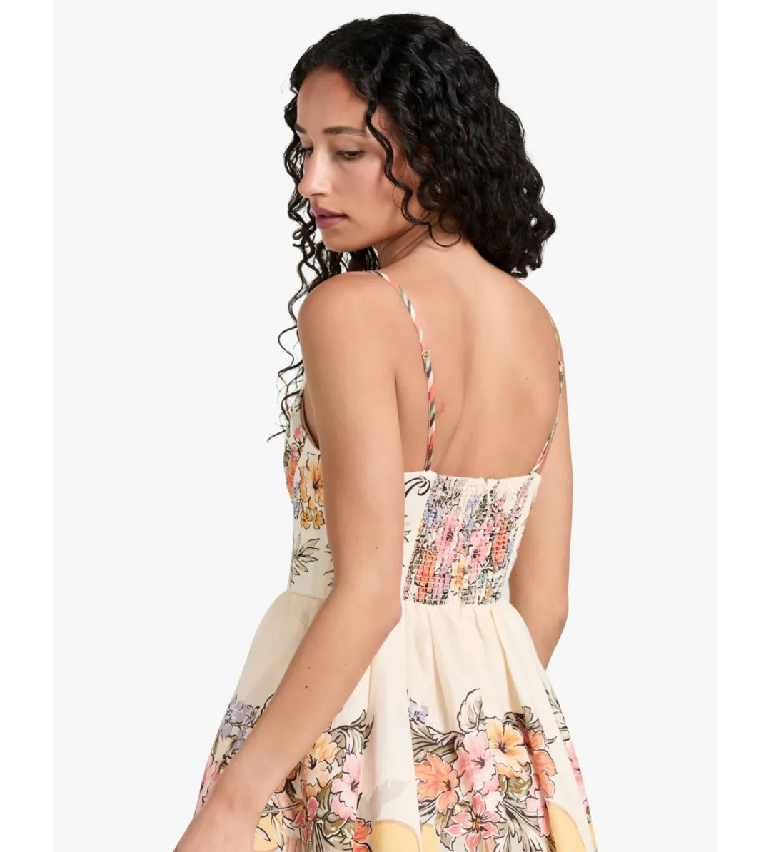 Zimmermann Tallow Tucked Bodice Midi Dress Nautical Map Size 2/AU 12 for rent on The Volte - main image